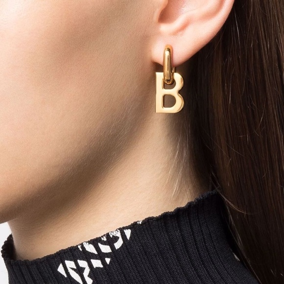 Balenciaga XL Chain Earrings Gold - Picture 1 of 8